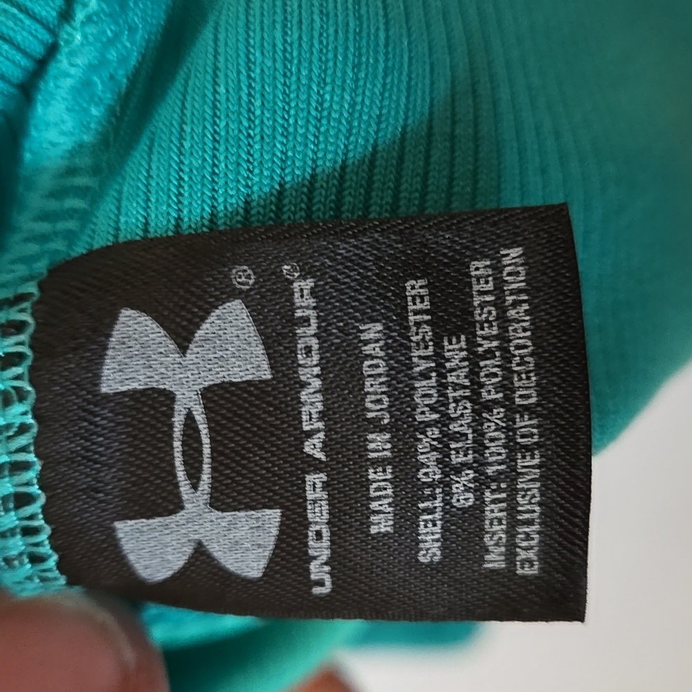 Under Armour Tank Top, YXXL, Fitted, Heat Gear, Teal, Blue, Green, Poly Blend - Picture 4 of 11